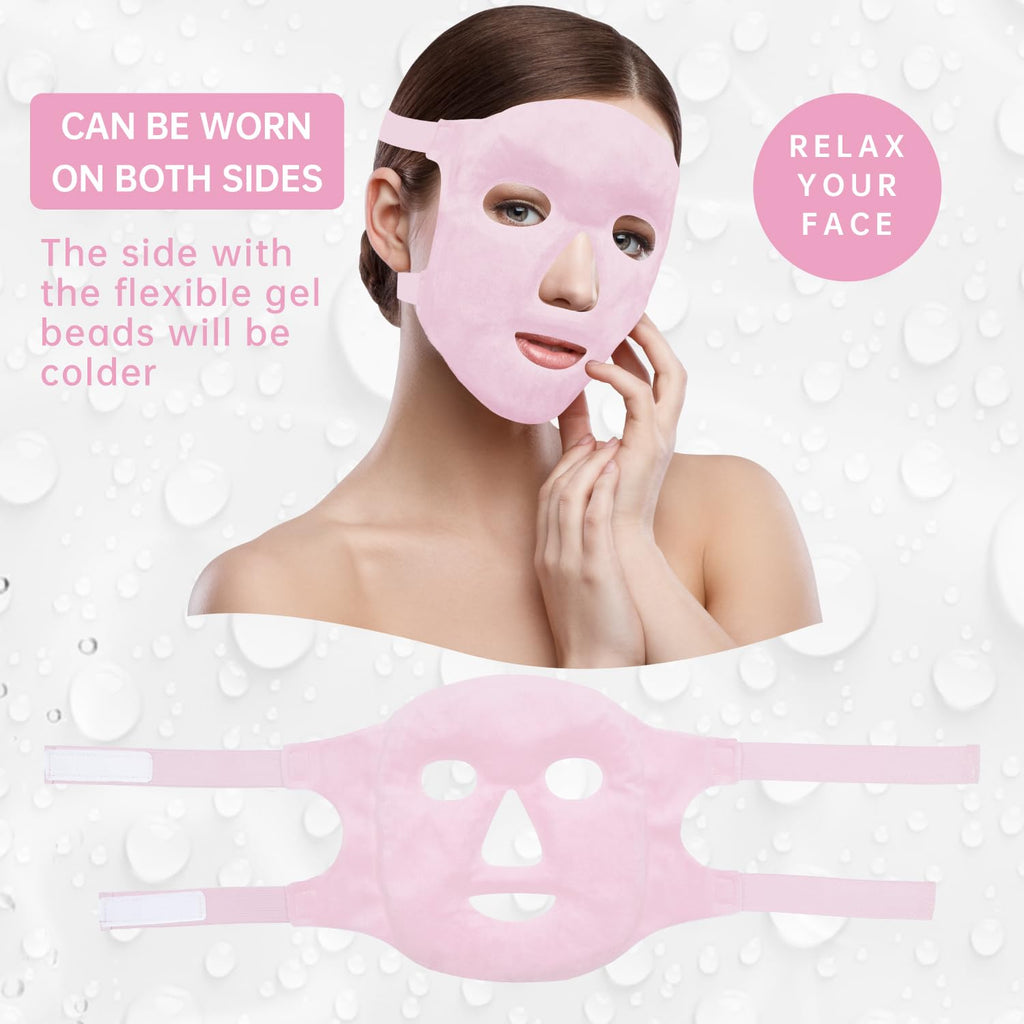 ZNÖCUETÖD Cold Face Eye Mask Ice Pack Reduce Facial Puff, Dark Circles, Gel Beads Hot Heat Cold Compress Pack, Face SPA for Woman Sleeping, Pressure, Headaches, Skin Care, Post Laser Care[Blue]