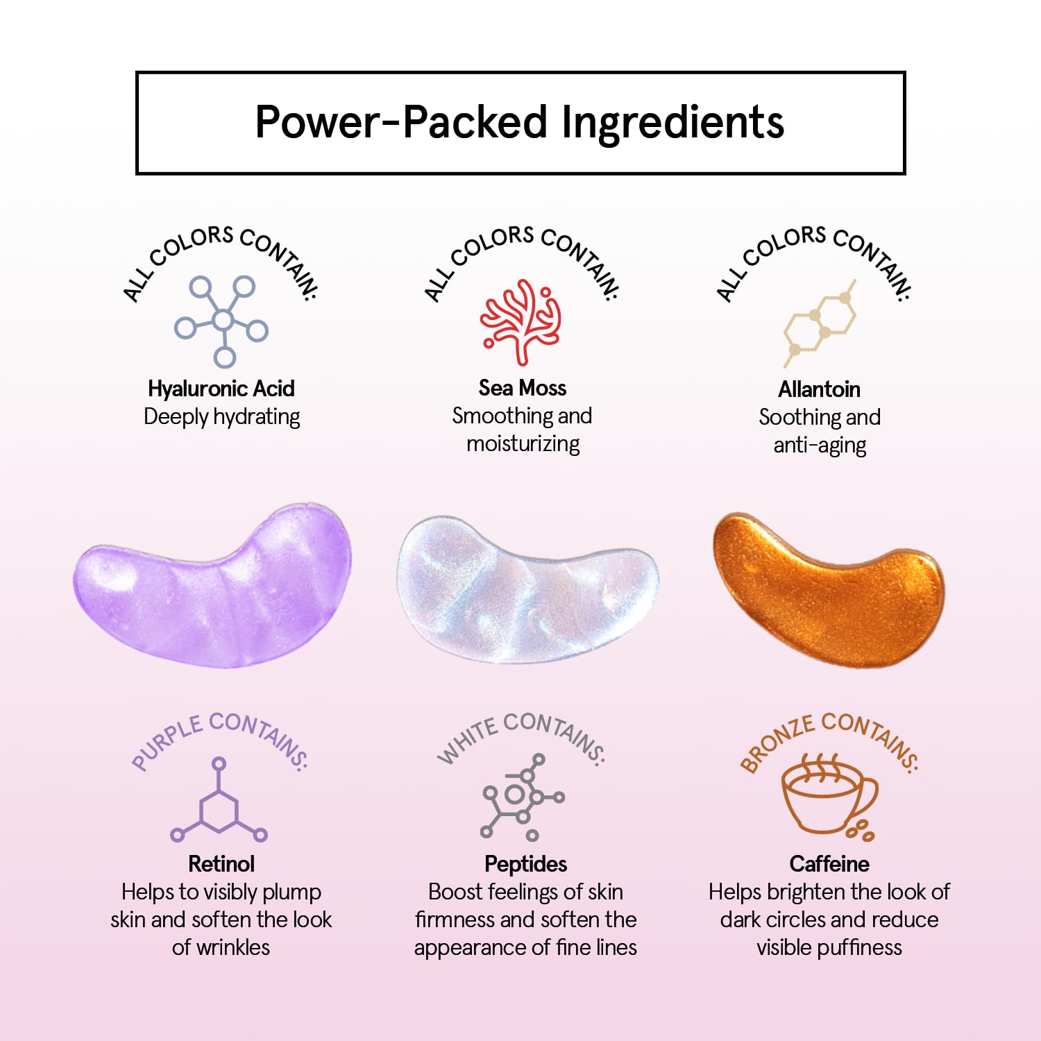 grace & stella Retinol Under Eye Patches for Puffy Eyes and Dark Circles - Restoring Gel Under Eye Masks with Hyaluronic Acid - Vegan Cruelty-Free Skincare, Birthday Gifts for Women (Purple, 24 Pairs)