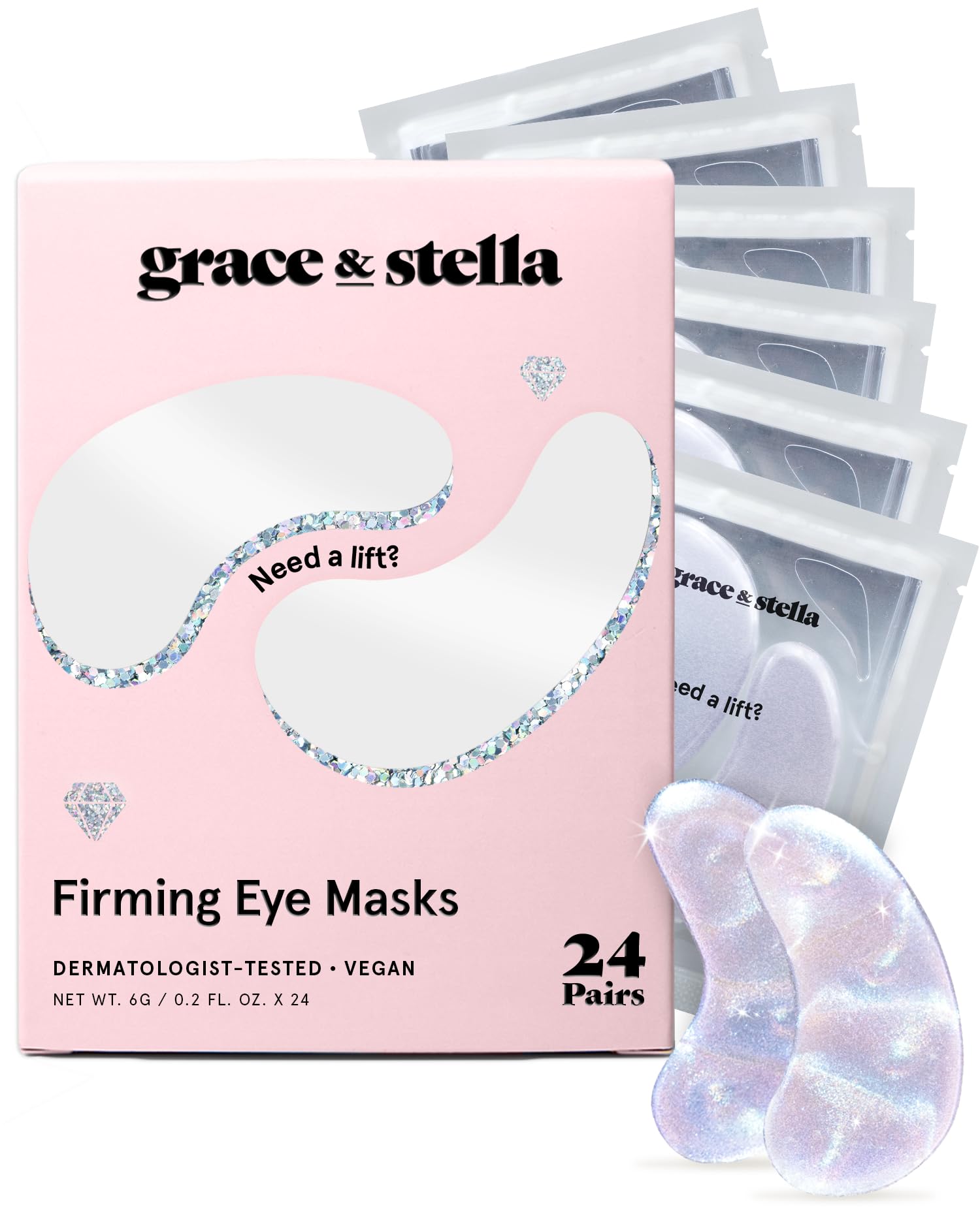grace & stella Retinol Under Eye Patches for Puffy Eyes and Dark Circles - Restoring Gel Under Eye Masks with Hyaluronic Acid - Vegan Cruelty-Free Skincare, Birthday Gifts for Women (Purple, 24 Pairs)
