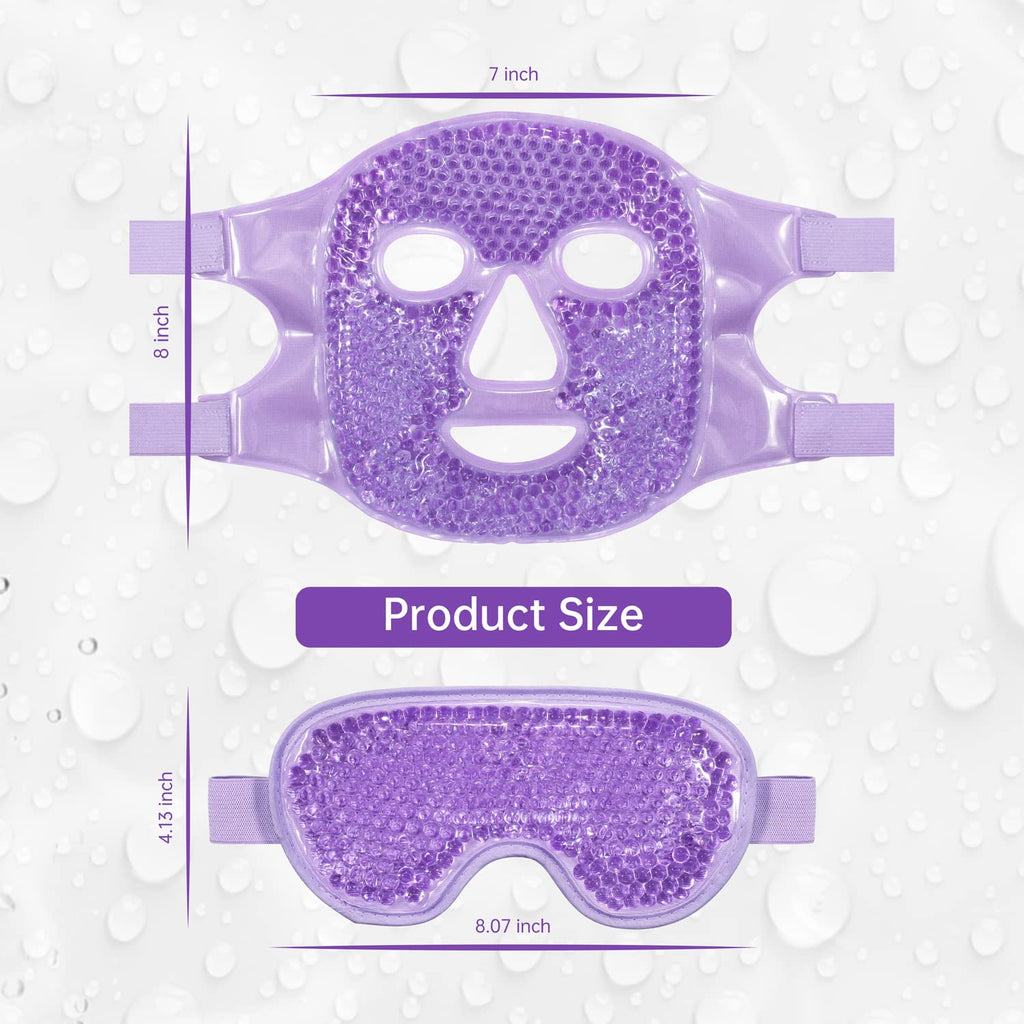 ZNÖCUETÖD Cold Face Eye Mask Ice Pack Reduce Facial Puff, Dark Circles, Gel Beads Hot Heat Cold Compress Pack, Face SPA for Woman Sleeping, Pressure, Headaches, Skin Care, Post Laser Care[Blue]