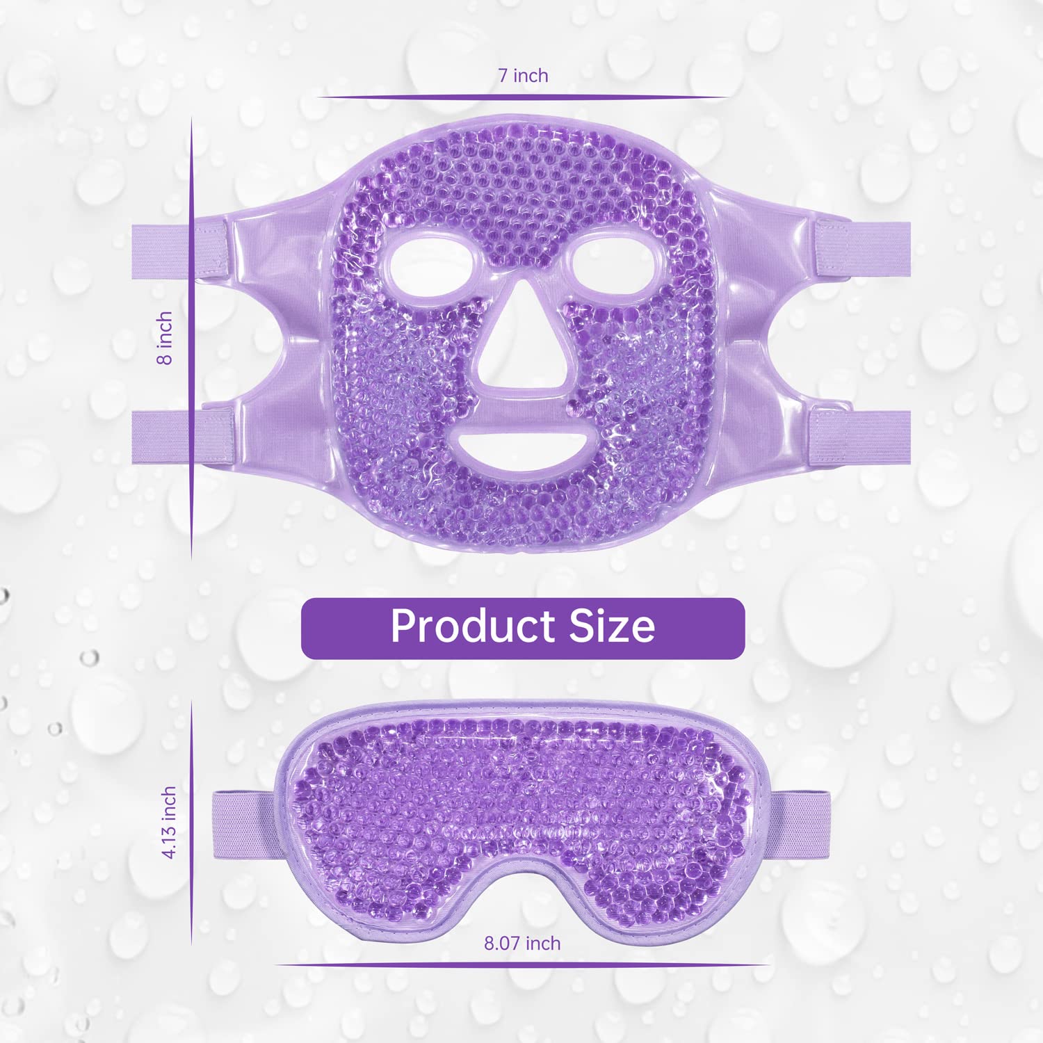 ZNÖCUETÖD Cold Face Eye Mask Ice Pack Reduce Facial Puff, Dark Circles, Gel Beads Hot Heat Cold Compress Pack, Face SPA for Woman Sleeping, Pressure, Headaches, Skin Care, Post Laser Care[Blue]
