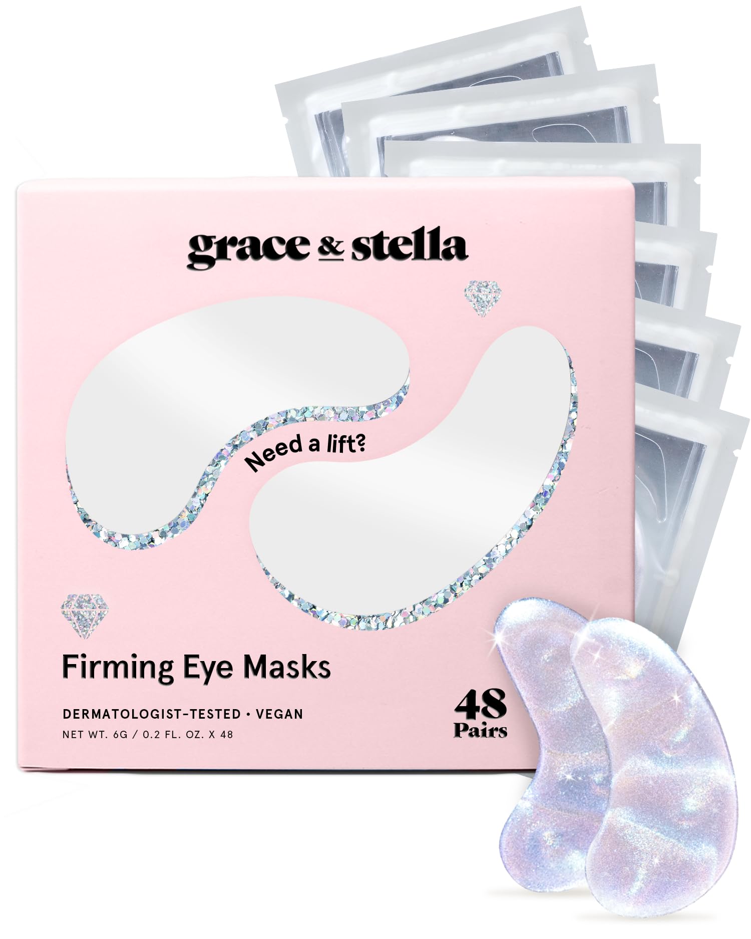 grace & stella Retinol Under Eye Patches for Puffy Eyes and Dark Circles - Restoring Gel Under Eye Masks with Hyaluronic Acid - Vegan Cruelty-Free Skincare, Birthday Gifts for Women (Purple, 24 Pairs)