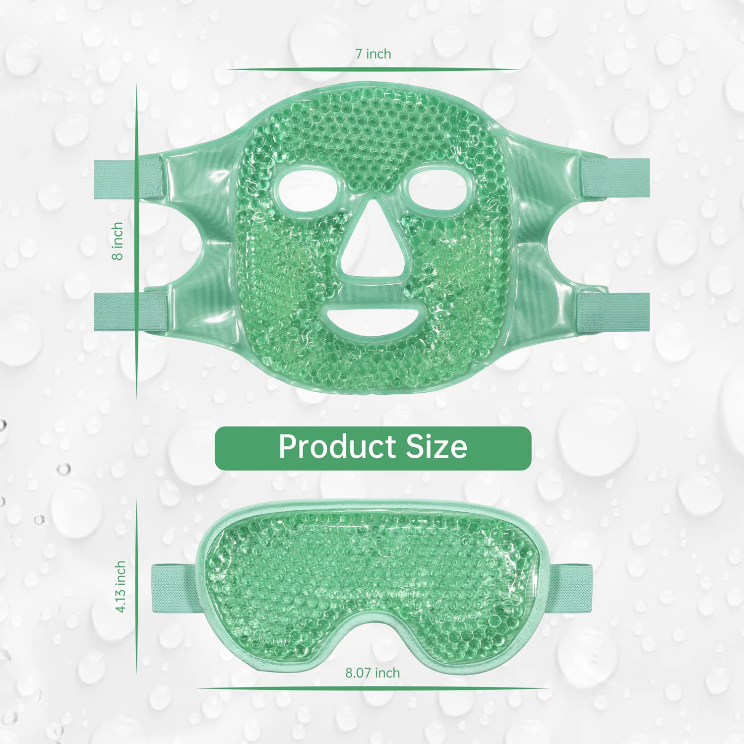 ZNÖCUETÖD Cold Face Eye Mask Ice Pack Reduce Facial Puff, Dark Circles, Gel Beads Hot Heat Cold Compress Pack, Face SPA for Woman Sleeping, Pressure, Headaches, Skin Care, Post Laser Care[Blue]