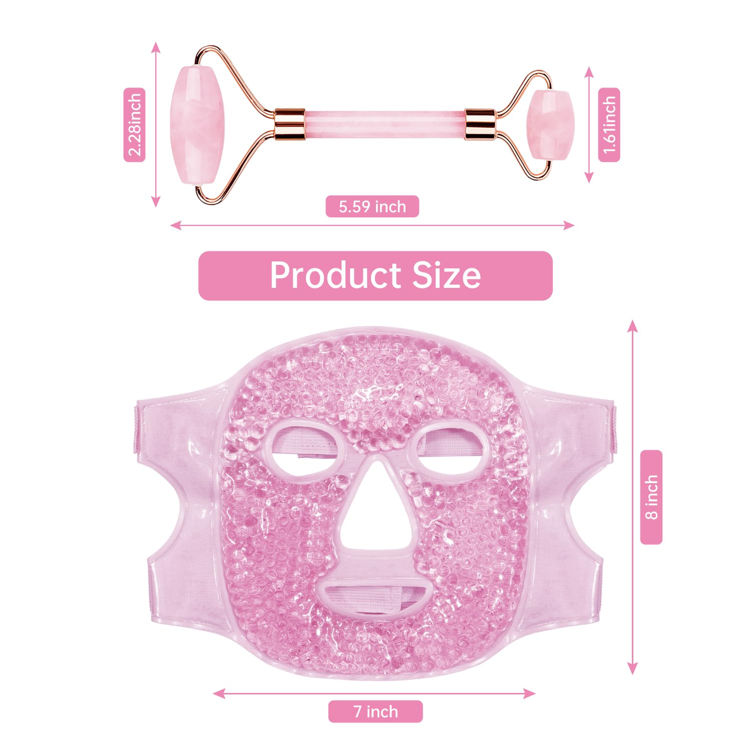 ZNÖCUETÖD Cold Face Eye Mask Ice Pack Reduce Facial Puff, Dark Circles, Gel Beads Hot Heat Cold Compress Pack, Face SPA for Woman Sleeping, Pressure, Headaches, Skin Care, Post Laser Care[Blue]