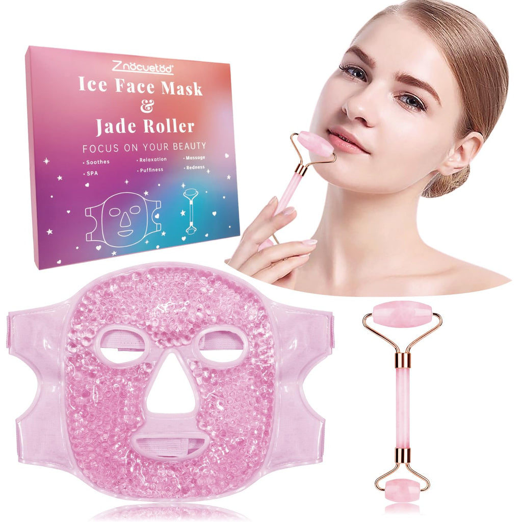 ZNÖCUETÖD Cold Face Eye Mask Ice Pack Reduce Facial Puff, Dark Circles, Gel Beads Hot Heat Cold Compress Pack, Face SPA for Woman Sleeping, Pressure, Headaches, Skin Care, Post Laser Care[Blue]