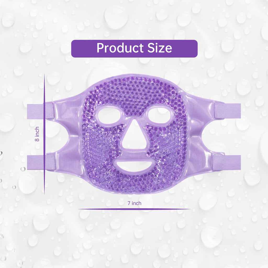 ZNÖCUETÖD Cold Face Eye Mask Ice Pack Reduce Facial Puff, Dark Circles, Gel Beads Hot Heat Cold Compress Pack, Face SPA for Woman Sleeping, Pressure, Headaches, Skin Care, Post Laser Care[Blue]