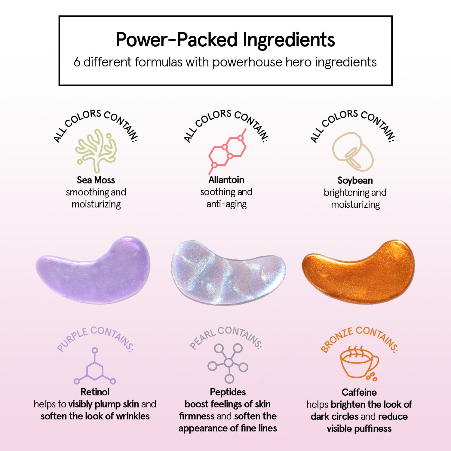 grace & stella Retinol Under Eye Patches for Puffy Eyes and Dark Circles - Restoring Gel Under Eye Masks with Hyaluronic Acid - Vegan Cruelty-Free Skincare, Birthday Gifts for Women (Purple, 24 Pairs)