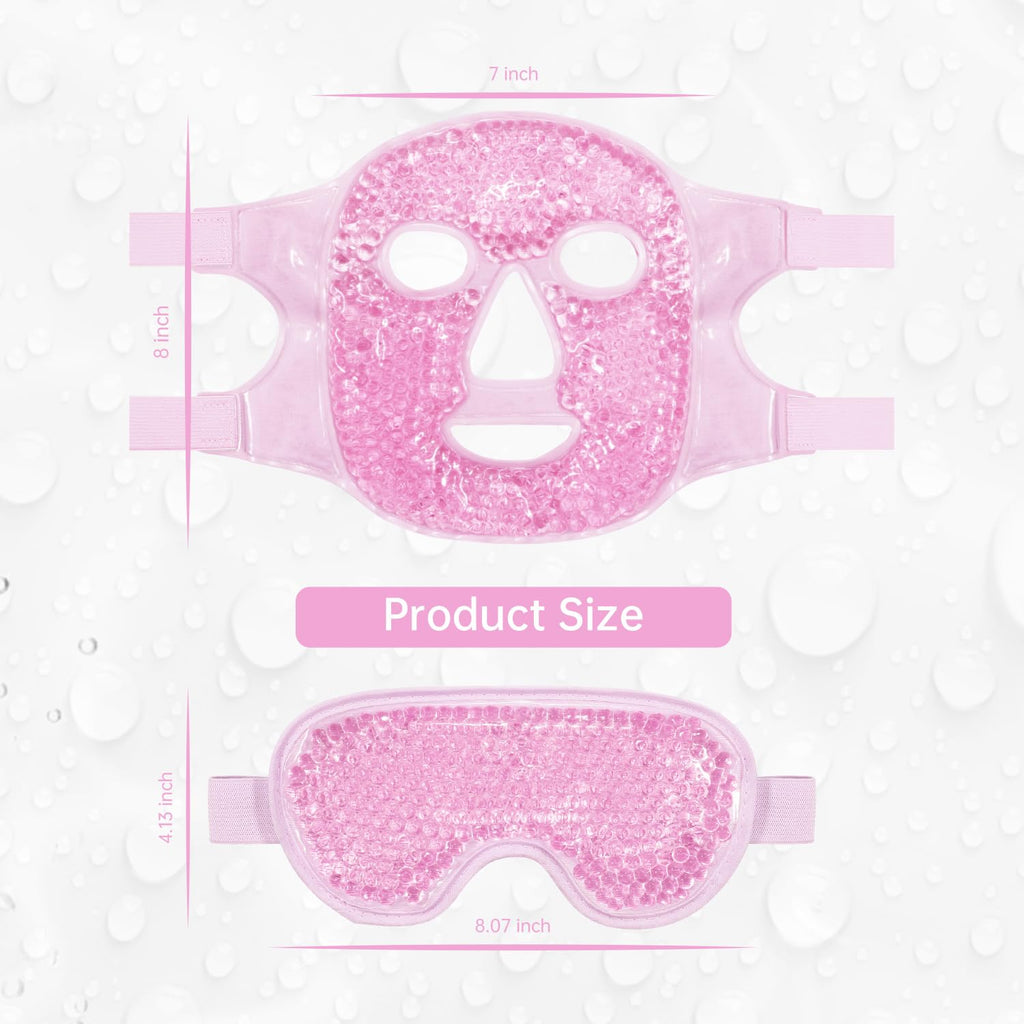 ZNÖCUETÖD Cold Face Eye Mask Ice Pack Reduce Facial Puff, Dark Circles, Gel Beads Hot Heat Cold Compress Pack, Face SPA for Woman Sleeping, Pressure, Headaches, Skin Care, Post Laser Care[Blue]
