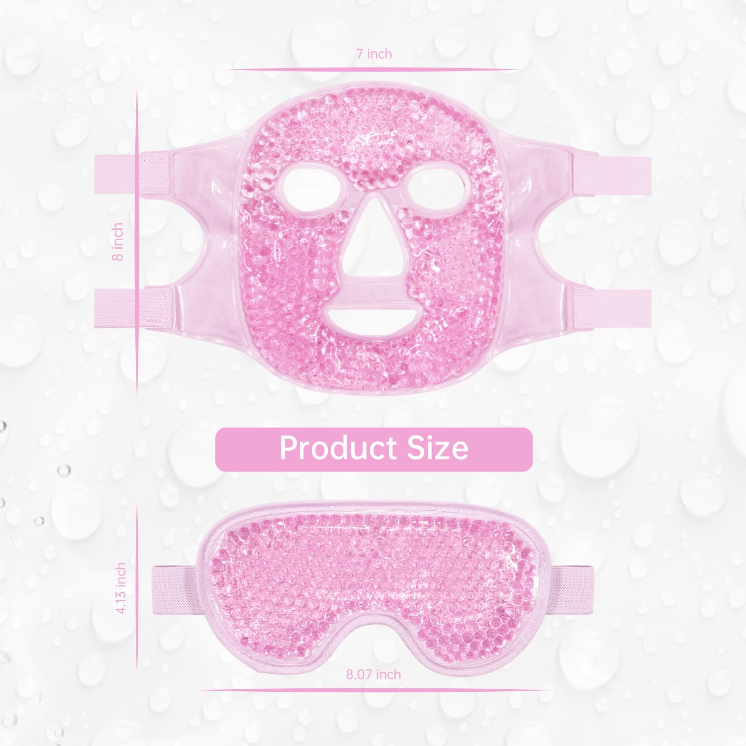 ZNÖCUETÖD Cold Face Eye Mask Ice Pack Reduce Facial Puff, Dark Circles, Gel Beads Hot Heat Cold Compress Pack, Face SPA for Woman Sleeping, Pressure, Headaches, Skin Care, Post Laser Care[Blue]