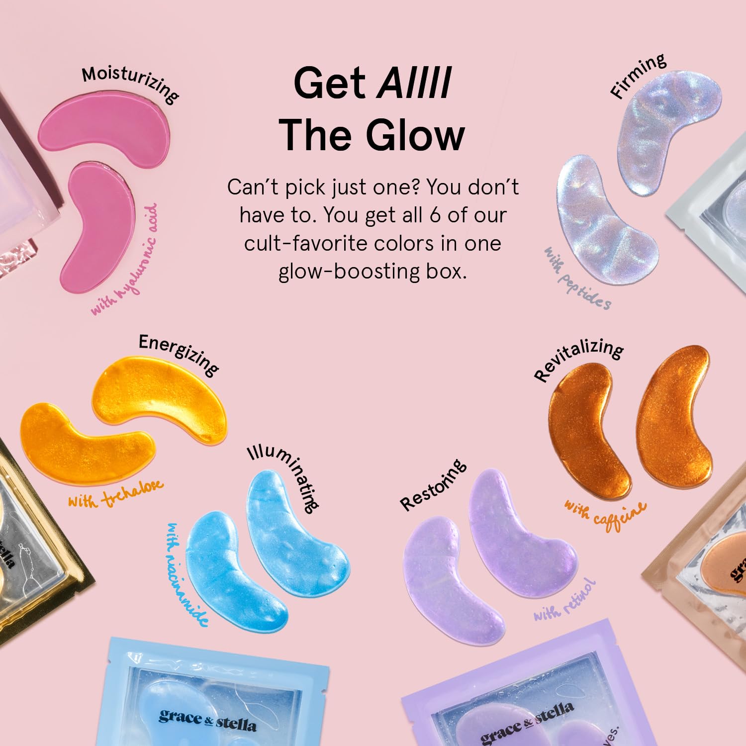 grace & stella Retinol Under Eye Patches for Puffy Eyes and Dark Circles - Restoring Gel Under Eye Masks with Hyaluronic Acid - Vegan Cruelty-Free Skincare, Birthday Gifts for Women (Purple, 24 Pairs)