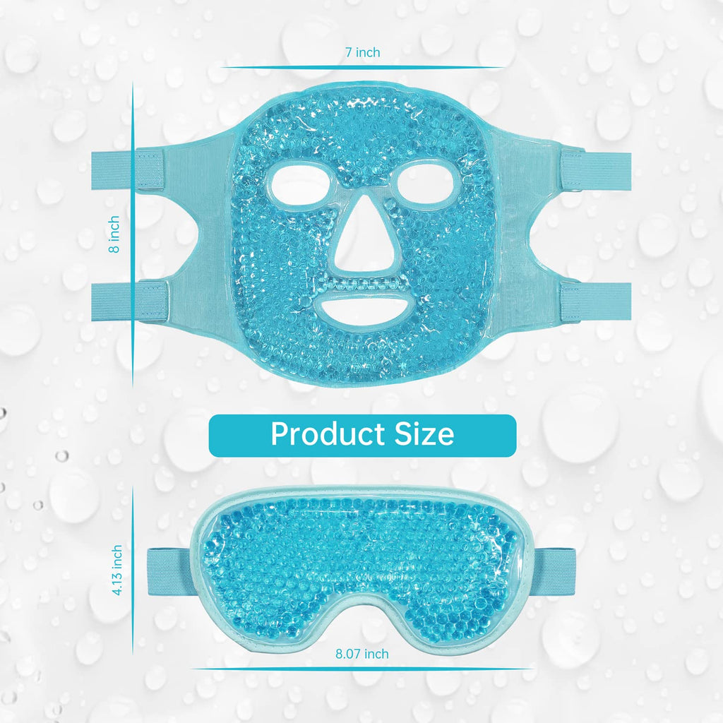 ZNÖCUETÖD Cold Face Eye Mask Ice Pack Reduce Facial Puff, Dark Circles, Gel Beads Hot Heat Cold Compress Pack, Face SPA for Woman Sleeping, Pressure, Headaches, Skin Care, Post Laser Care[Blue]