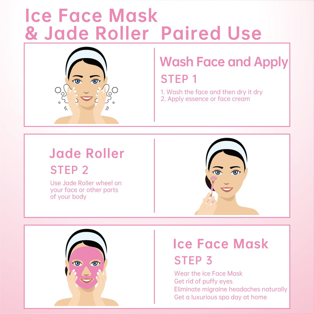 ZNÖCUETÖD Cold Face Eye Mask Ice Pack Reduce Facial Puff, Dark Circles, Gel Beads Hot Heat Cold Compress Pack, Face SPA for Woman Sleeping, Pressure, Headaches, Skin Care, Post Laser Care[Blue]