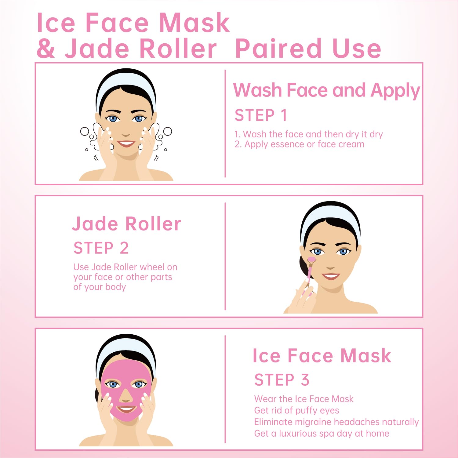 ZNÖCUETÖD Cold Face Eye Mask Ice Pack Reduce Facial Puff, Dark Circles, Gel Beads Hot Heat Cold Compress Pack, Face SPA for Woman Sleeping, Pressure, Headaches, Skin Care, Post Laser Care[Blue]