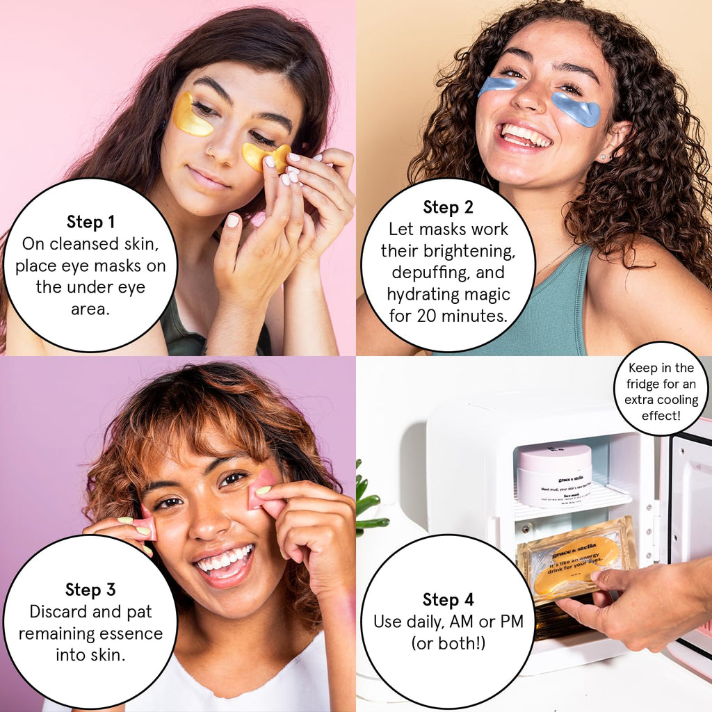 grace & stella Retinol Under Eye Patches for Puffy Eyes and Dark Circles - Restoring Gel Under Eye Masks with Hyaluronic Acid - Vegan Cruelty-Free Skincare, Birthday Gifts for Women (Purple, 24 Pairs)