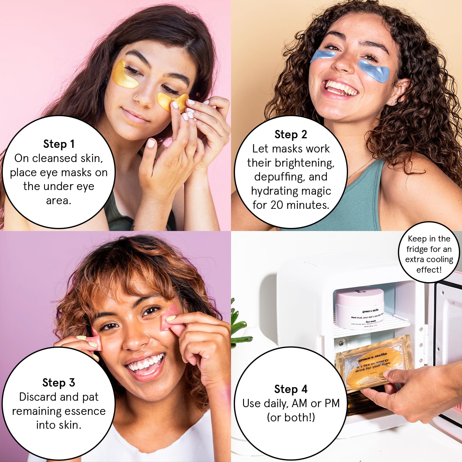 grace & stella Retinol Under Eye Patches for Puffy Eyes and Dark Circles - Restoring Gel Under Eye Masks with Hyaluronic Acid - Vegan Cruelty-Free Skincare, Birthday Gifts for Women (Purple, 24 Pairs)